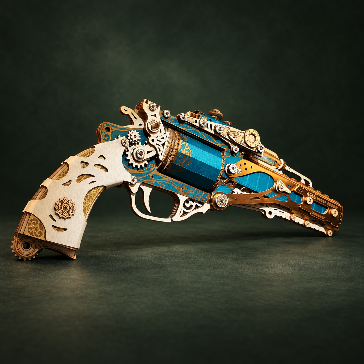 Steam Revolver Wooden Mechanical Model Kit